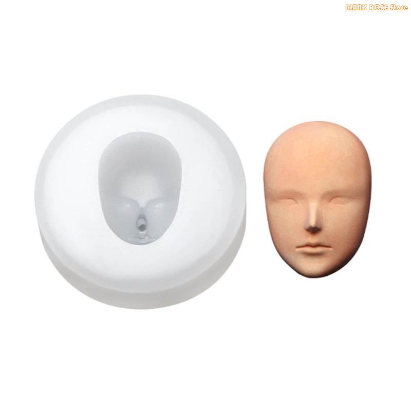 Molde de Rosto para Cabeça de Boneca K1AE, Moldes de Silicone para Cabeça de Bebê, Molde para Bolo Fondant Chá de Bebê, Sabão de Argila, Resina, Chocolate