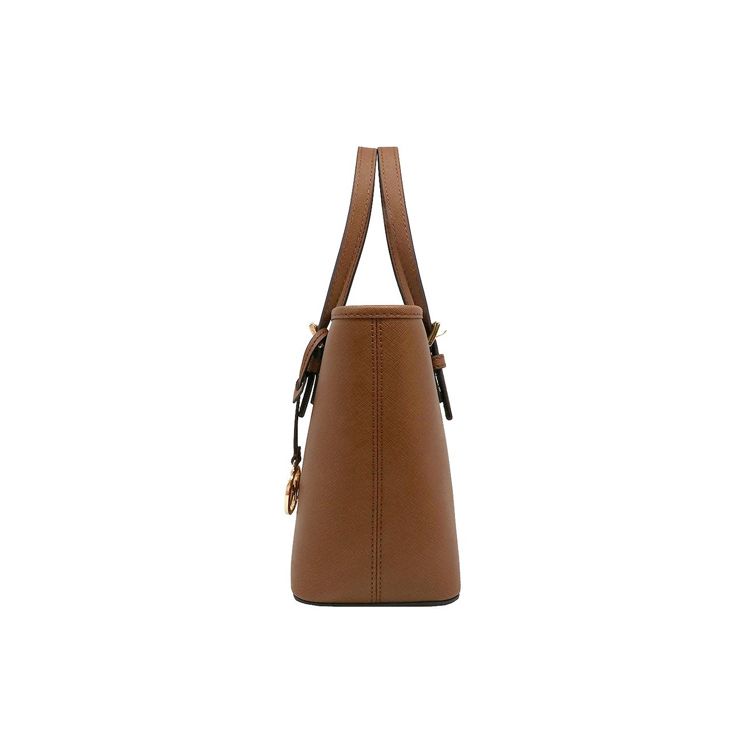 Michael Kors Mk Jet Set Solid Simple Logo Decor Leather Tote Bag Shopping Bag Shoulder Bag Handbag Small Women Tote Caramel-Brown 35T9GTVT0L-LUGGAGE