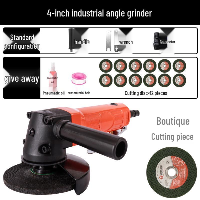 4" Pneumatic Angle Grinder, 5" Industrial-Grade Multipurpose Air-Powered Polisher & Cutter.