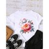 Style Flower Trend Clothing Graphic T-shirts Lady Short Sleeve T Shirt Women Print Female Fashion Clothes Casual Tee