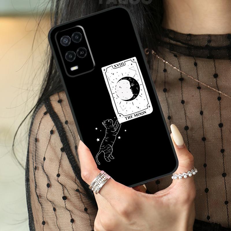 Witches Cat Moon Case For Oppo A78 A98 A18 A38 A58 A60 A80 A40 A96 A76 A16 A94 A74 A54 A15 A17 A57 A77 A5 Pro