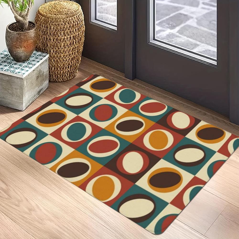 Geometric Pattern Carpet Mat Anti-Slip Rubber Backing Rug Geometric Patterns for Modern Home Decoration Floor Mat Door Mat Rugs