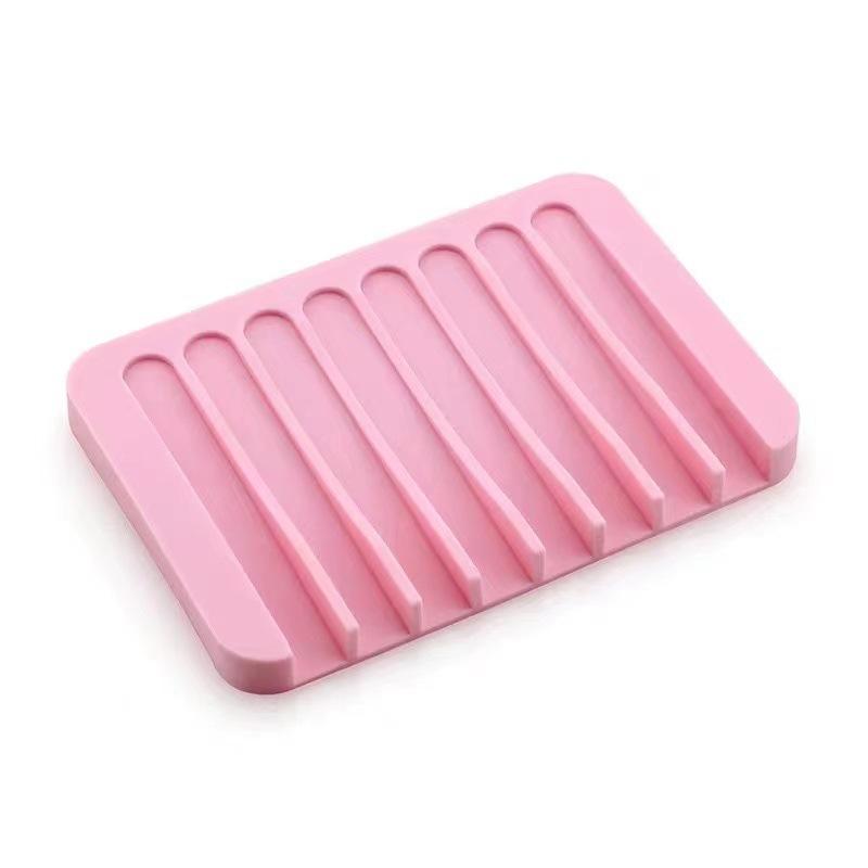 1 Pcs Self-Draining Soap DishSilicone Soap HolderMultifunctional No-Punch Non-Slip Storage Rack Drain Mat for Bathroom Kitchen