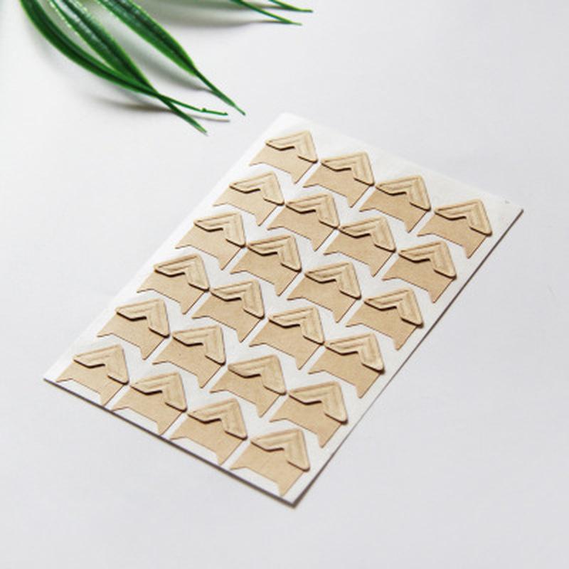 120 pcs/lot DIY Vintage Corner Photo Albums Corner Stickers Kraft Paper Album Frame Decor Scrapbooking Decoration 5 Sheets