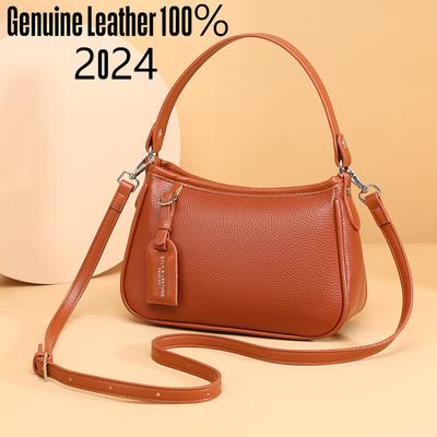 Borsa Tote in Vera Pelle di Lusso Grande Capacità Singola Spalla a Tracolla Borsa a Mano Femminile Semplice alla Moda