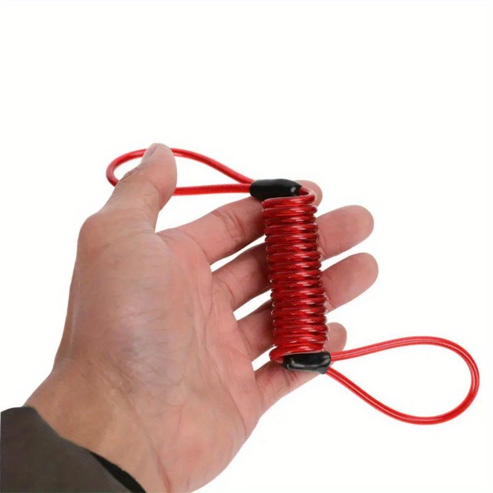 1PC 120CM Motorcycle Brake Disc Lock Scooter Reminder Cable Bicycle Spring Rope Bag Anti-Theft Cable Protection Alarm Locks