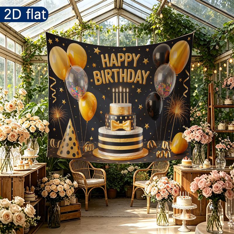 Party Backdrop Birthday Black Photo Booth Background Front Door Decor