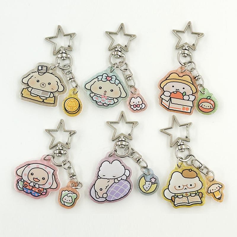 

6 random acrylic epoxy key rings