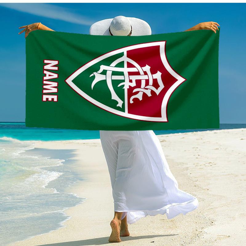 Custom Name Ultra-Soft Beach Towel with Fluminense FC Theme,Ideal for Pool - Camping, Diving - Perfect Travel Essential, Vibrant Beach Towel.