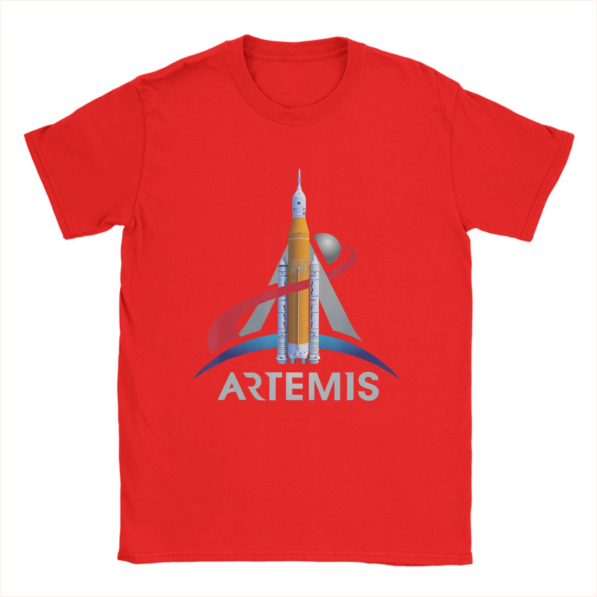 Artemis Mission SLS Worm and ESA Logo TShirt Summer Cotton TShirts For Unisex Print Tshirt Short Sleeve Funny Clothes S
