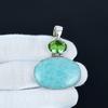 Amazonite & Peridot Gemstone Pendant Handmade 925 Sterling Silver Pendant Designer Jewelry Handmade Pendant Necklace Birthday Gifts