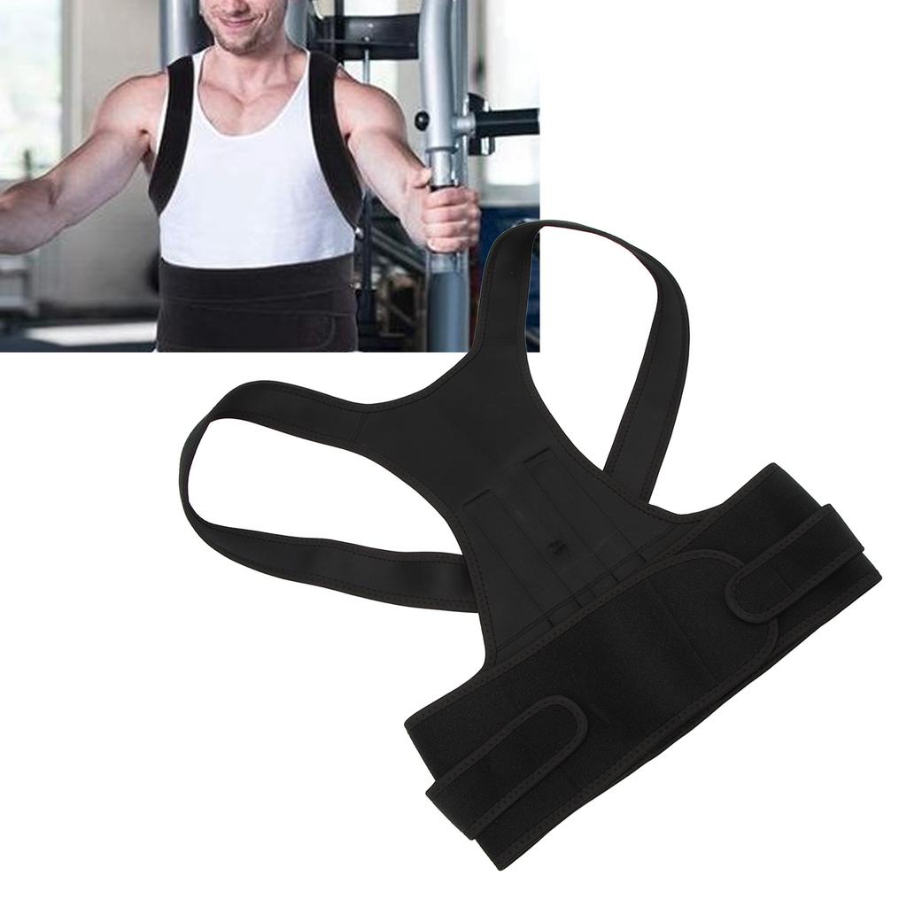 Posture Corrector Adjustable Breathable Back Straightener Brace for Women Men Hunchback Black
