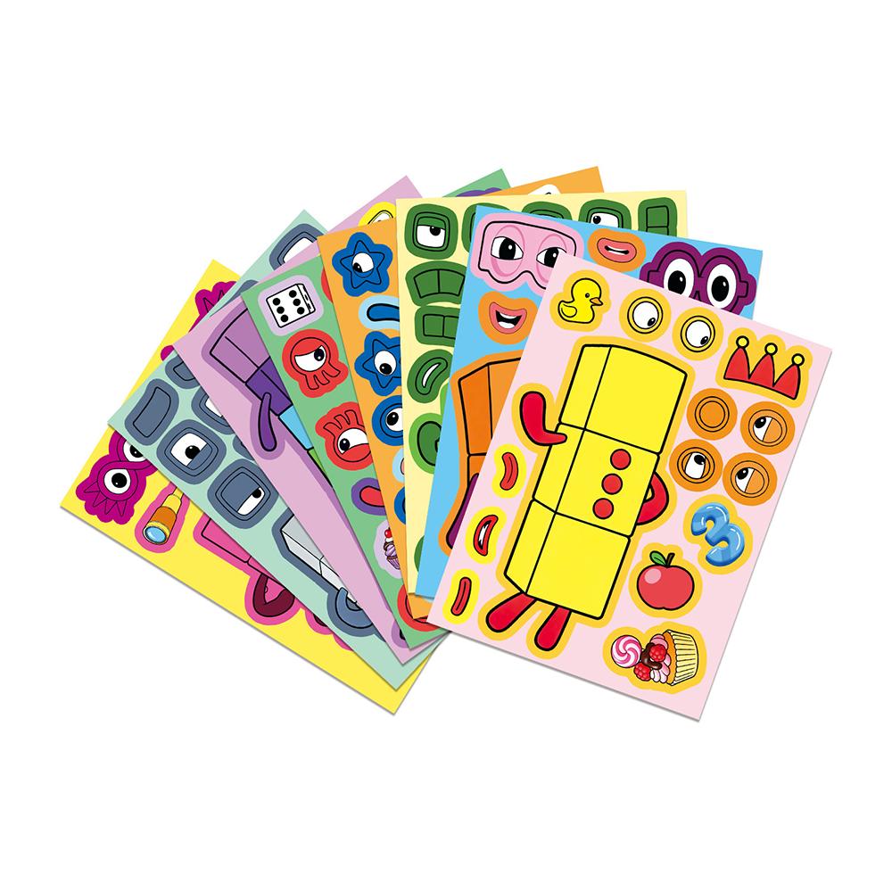 8/16Sheets Cartoon Numberblocks Decorative Puzzle Stickers PVC Material Children Educational Toys Waterproof Party Gift Stickers