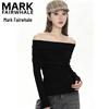 MARK FAIRWHALE Off-Shoulder Slim Knit Top