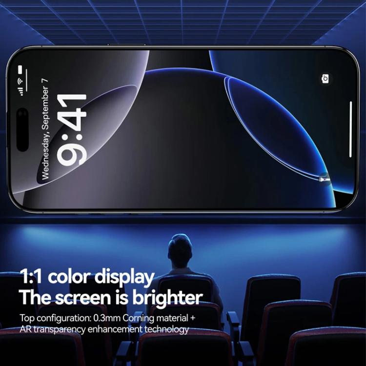 3 Stück staubfreie 3D-Kanten HD galvanisierte explosionsgeschützte gehärtete Glasfolie für iPhone 13 Pro Max, Anti-Fingerabdruck-Bildschirmschutz