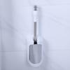 Stainless Steel Handle Toilet Brush with Holder Home Hotel Bathroom Cleaning Tool Set (White)