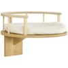 Wall Perch, Cat Bed, with Protective Rim, Cushion, for Wall Mounting, Oak+Cream White, 34 X 34 X 10.5 Cm