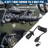 4.5ft 7 Way Round to 4 Way Pin Flat Trailer Coiled Wiring Harness Connector Adapter Plug/Rear for Car/Durable / 1 Pcs