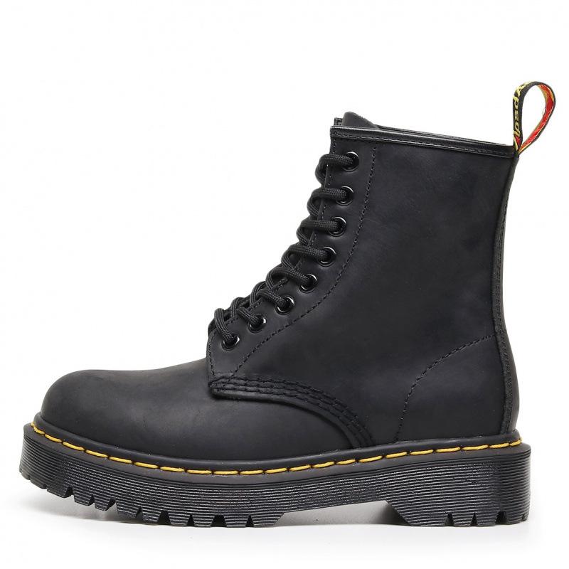 Martin boots high-top tooling boots women's head layer Crazy Horse red short boots men's and women's leather boots round head