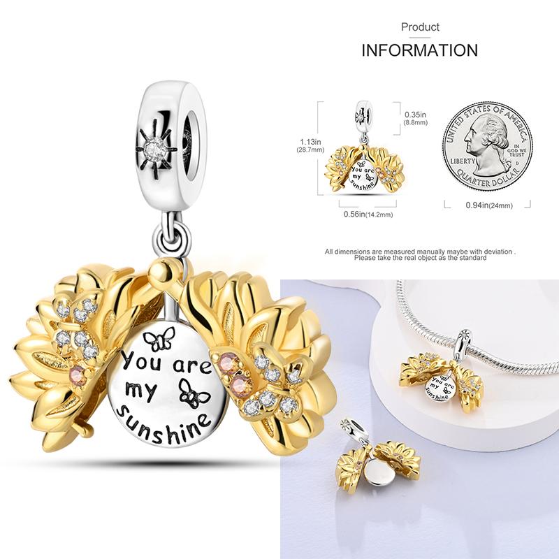 Copper Golden Charm Crown Family Tree Safety Chain Hollow Beads Fit Original Bracelets Women Jewelry Diy