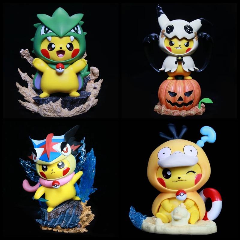 Pokemon Gk Enigma Q Banguilla, Ninja Frog, Kouda Duck, Drag, Pikachu, Boxed Figure