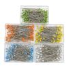 100-Piece Set: 38mm Glass Head Pins in 10 Colors for Sewing and Quilting