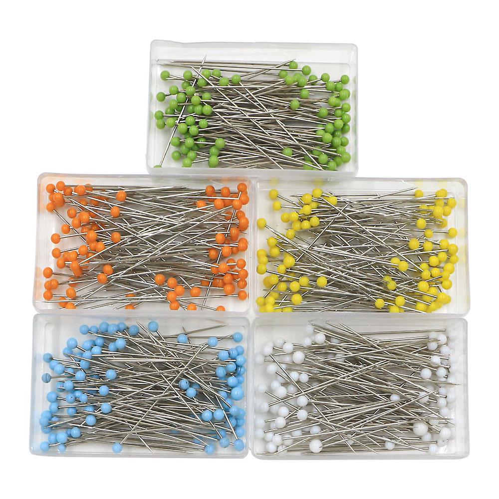 100-Piece Set: 38mm Glass Head Pins in 10 Colors for Sewing and Quilting