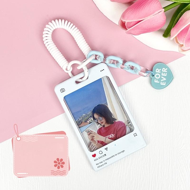 Transparent Ferrule Stationery Card Protection Sleeve Keyring Card Sleeve Acrylic Ferrule Korean Bus ID Card Holder