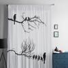 Silhouette der Vögel auf dem Zweig, Chiffon-Vorhänge für Wohnzimmer, Schlafzimmer, Dekoration, Fenster, Voiles, Tüllvorhang