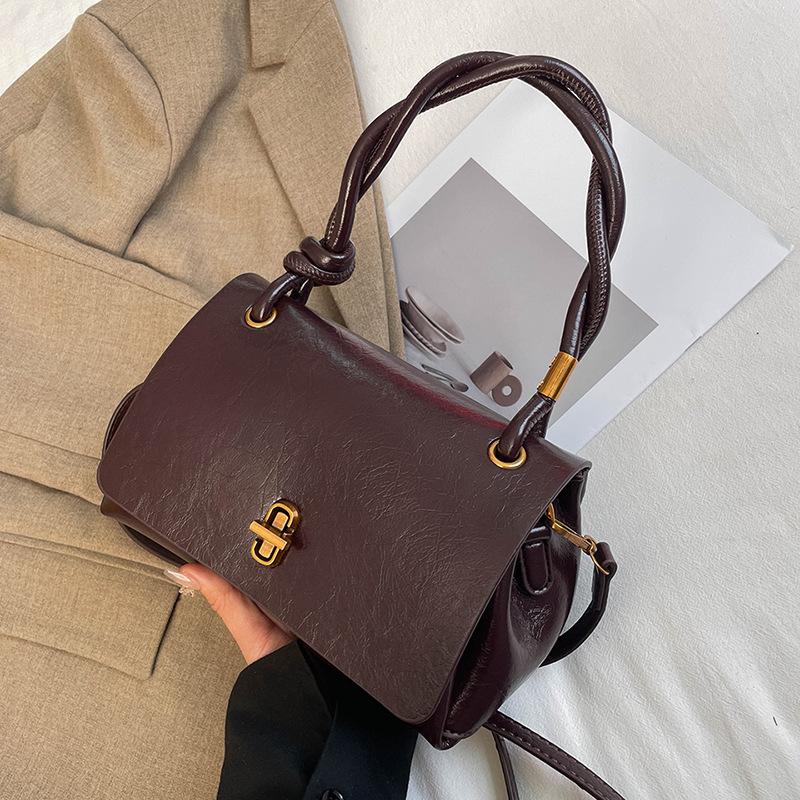 Nischen-Texturtasche neue Handtasche Handtasche klassisch retro einfarbig Schultertasche Modetasche