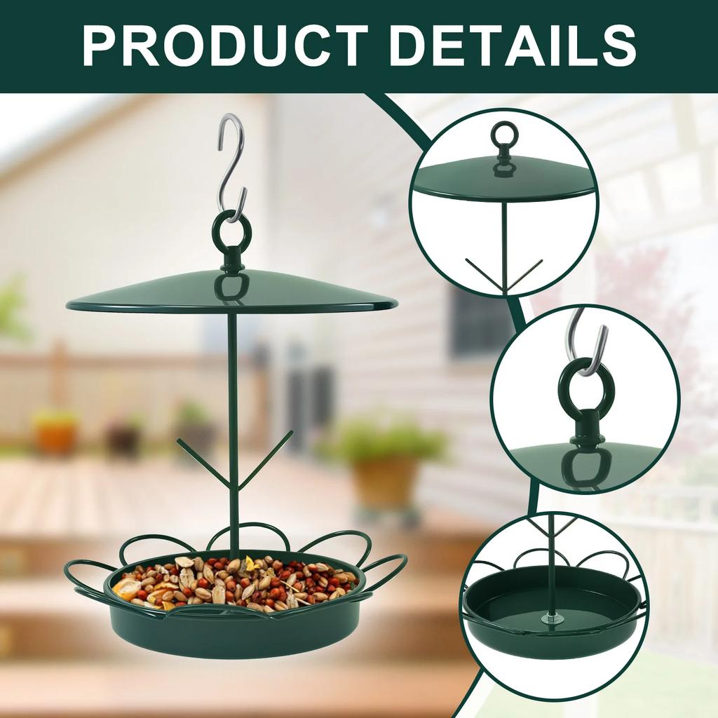Bird Feeder Metal Bird Feeder Elegant Outdoor Hanging Bird Feeder with S Hook Weatherproof Feeding Tool for Garden Patio Yard