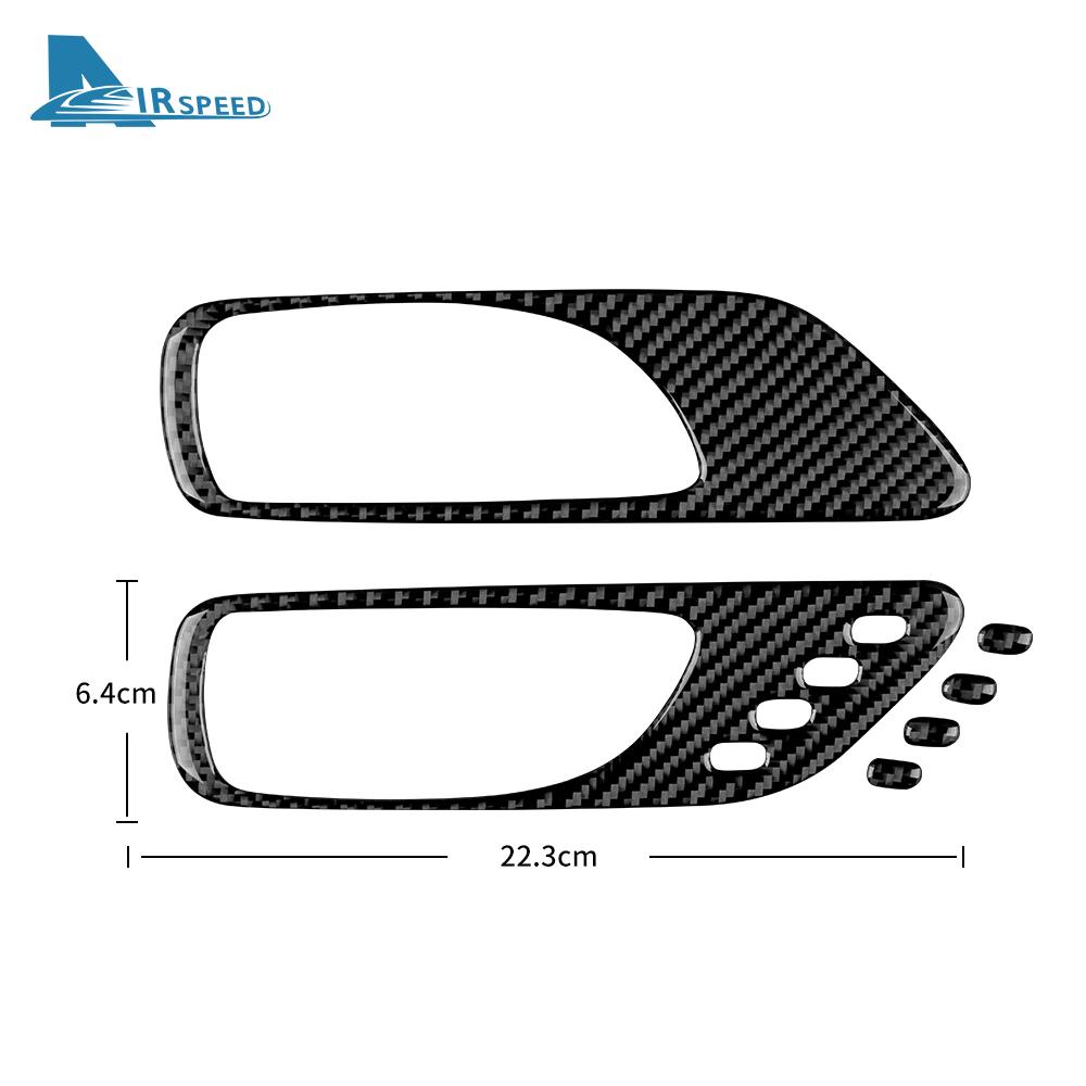 Interior Trim Sticker For Lexus RC300 RC350 RC200T 2015-2022 Real Carbon Fiber Car Door Handle Frame  Decoration