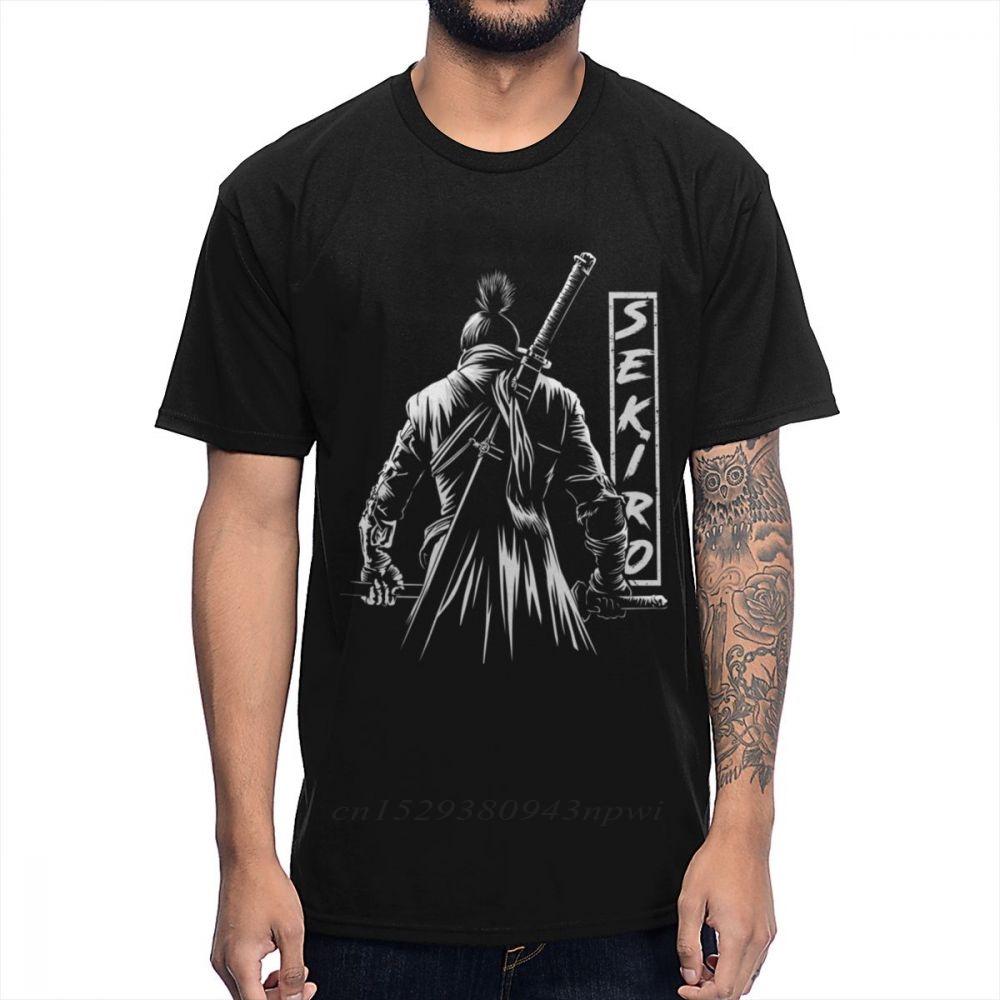 PS4 Game SEKIRO T Shirt Shadows Die Twice The Onearmed Wolf Tee Shirt For Male Retro Homme Tee Shirt 100 Cotton