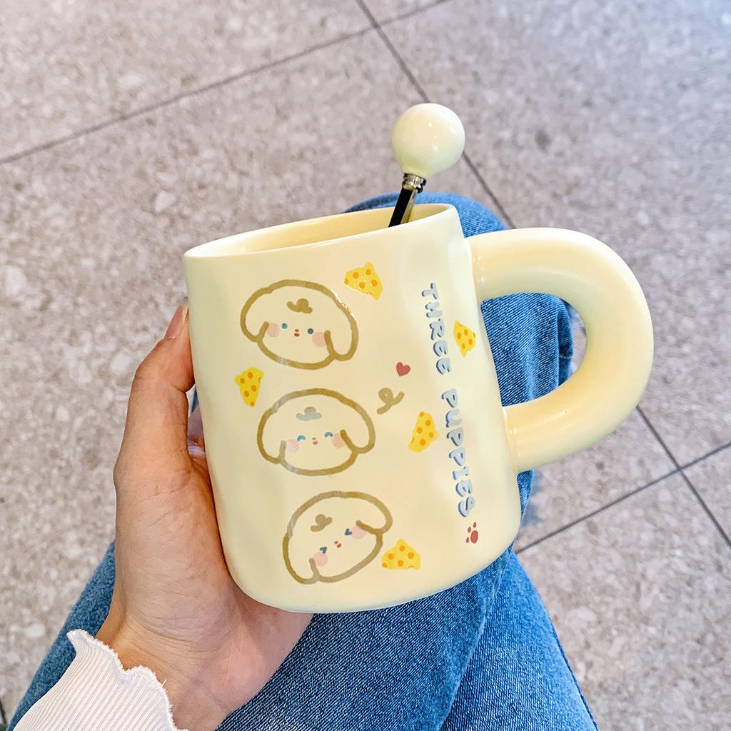 Cute High Value Ceramic Cup for Women Creative Mug for Home Couple Water Cup for Men Office Coffee Breakfast Cup