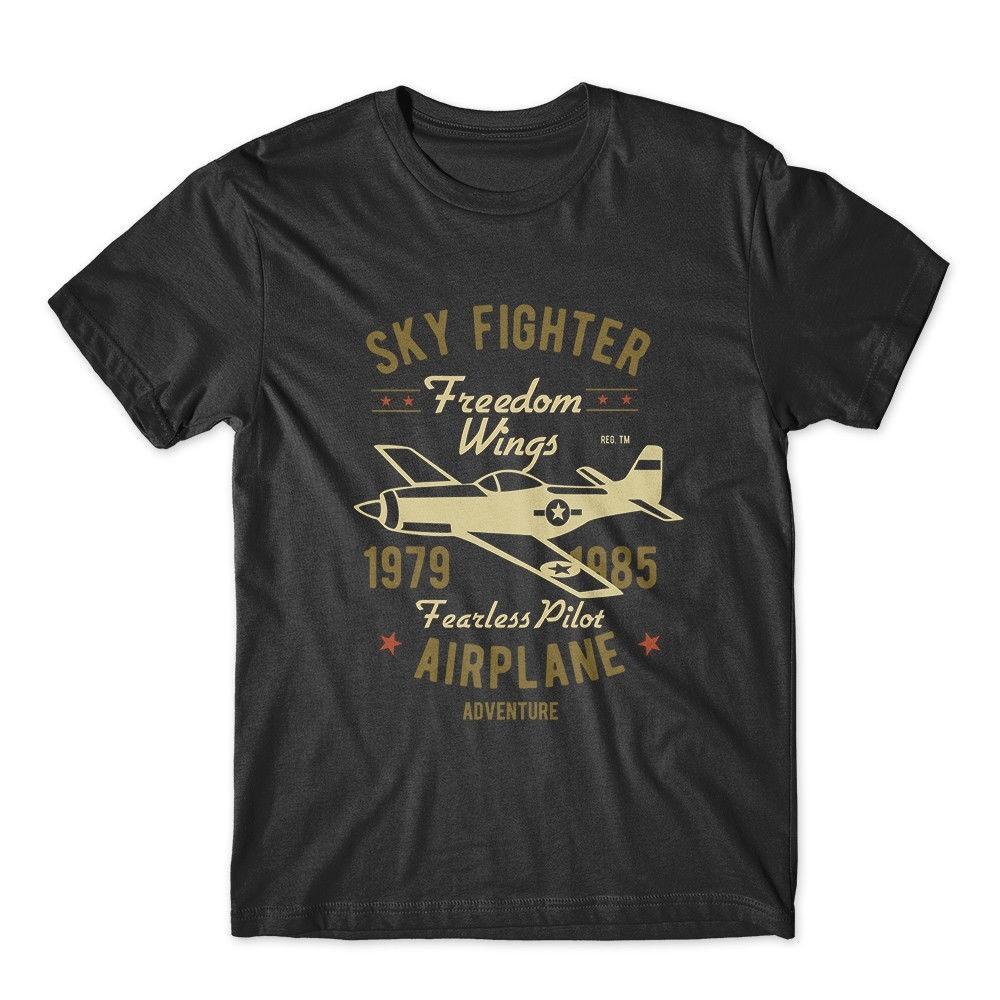 

Футболка Sky Fighter Fearless Pilot Футболка с самолетом 100% хлопок Премиальная футболка Новая XL