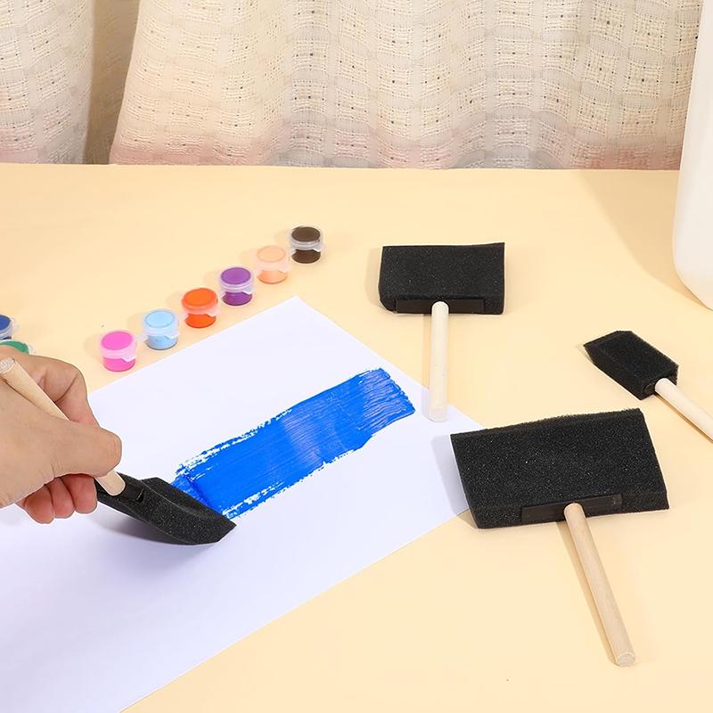 4Pcs Foam Brushes 4 Sizes Sponge Brush Sponge Paint Brushes Set for Painting Staining DIY Craft Projects Foam Paint Brushes Kit