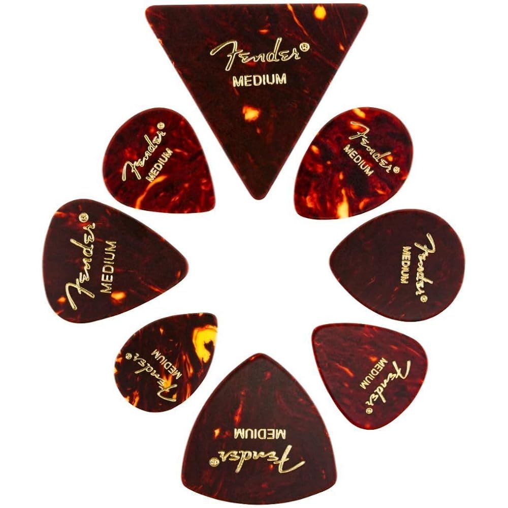 Fender Fender Pick All Shapes, Celluloid Medley, Tortoise Shell, Medium, (8)