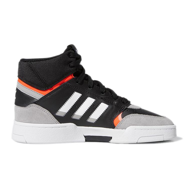 adidas Originals Drop Step J Mid Top Kids' Skateboarding Shoes Black Gray White Teenagers EE8756