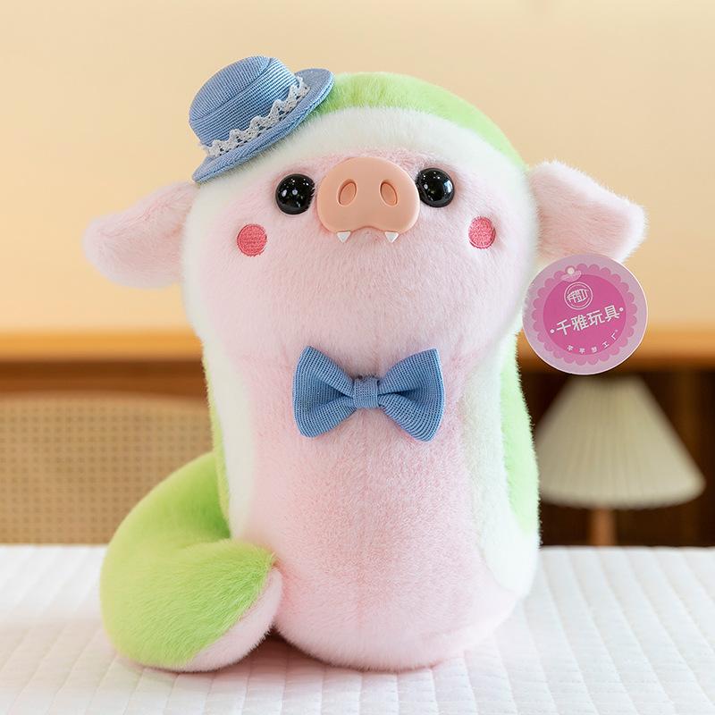 Year of the Snake Mascot Pig Snake Doll Cute Simulation Snake Plush Toy Year Red Goods Gifts Furniture Ornament