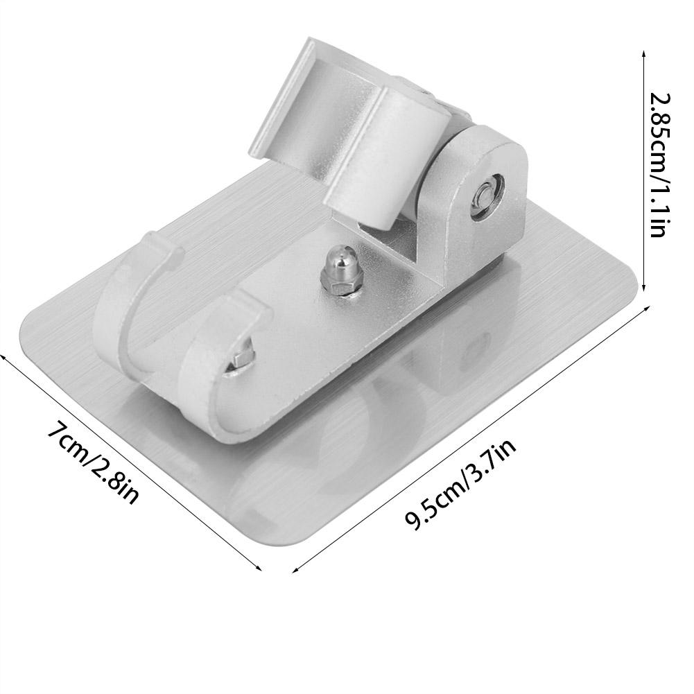 Nastavitelný hliníkový stříbrný držák držáku sprchové hlavice základna s háčky