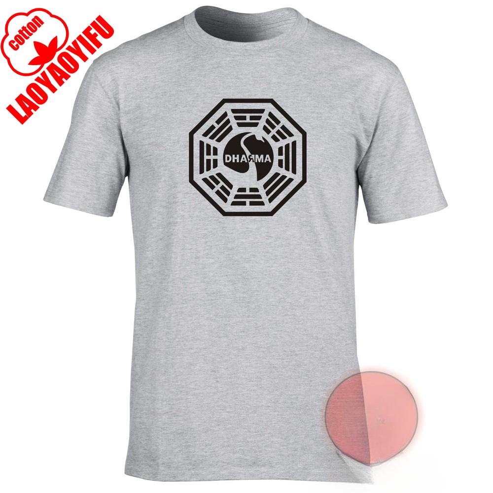 Dharma Initiative Swan Logo T-shirt Lost Tv Series Retro Coolness Summer Breathable Camisetas Nostalgia Retro Street Fashion Top