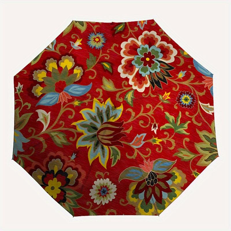 

1pc Floral Pattern Automatic Open/Close Umbrella, Ideal Fan Gift for Birthday, Christmas, Trendy Fashion y250828082