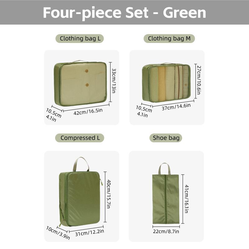 7-Piece Travel Packing Cubes Set - Compressible Storage Organizer for Clothes
