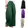 Women Pants Mid Waist Loose Fit Solid Color Wide Leg Lady Trousers for Daily Wear