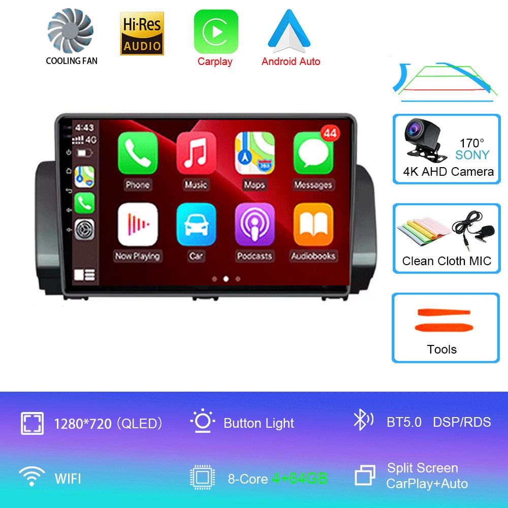 For Renault Sandero 2021 Car Radio Stereo Multimedia Video Player Navigation GPS CarPlay SWC 9" IPS DSP WIFI BT Android 14 Auto