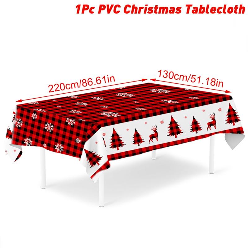 Christmas Plastic Tablecloth Merry Christmas Decorations For Home Table 2026 Navidad Noel Xmas Decor Happy New Year Gift 2026