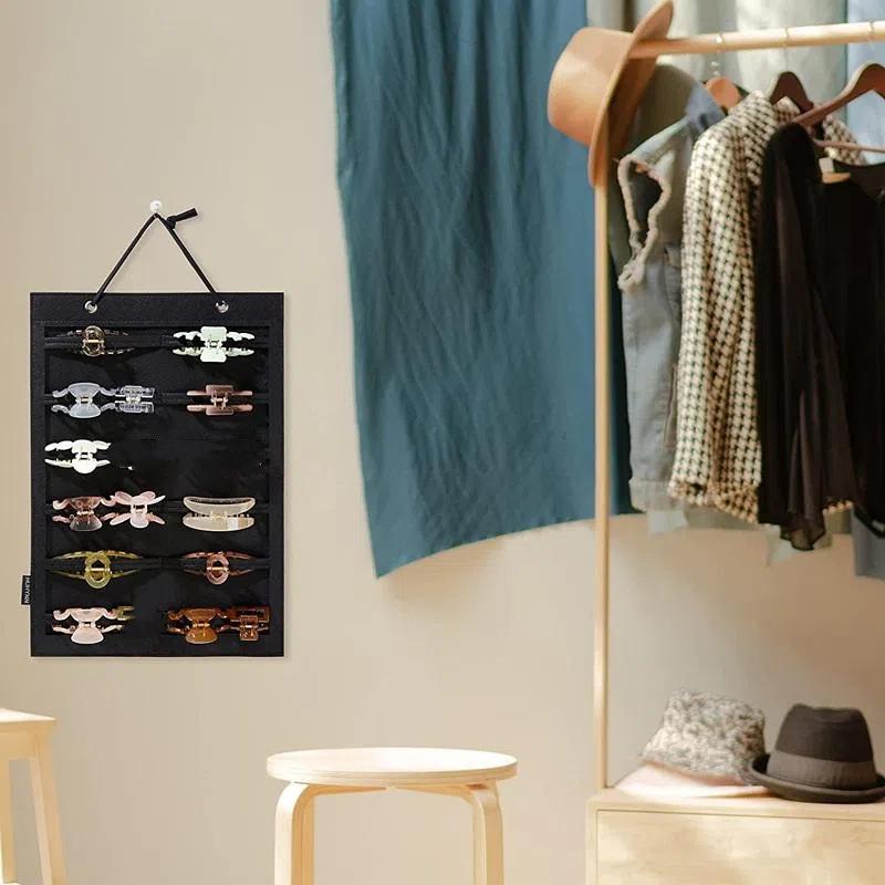 Multipurpose Wall Mounted Hanging Storage Bags Women Hairpin Hair Accessories Holder Large Capacity Home Bedroom Jewelry Stand