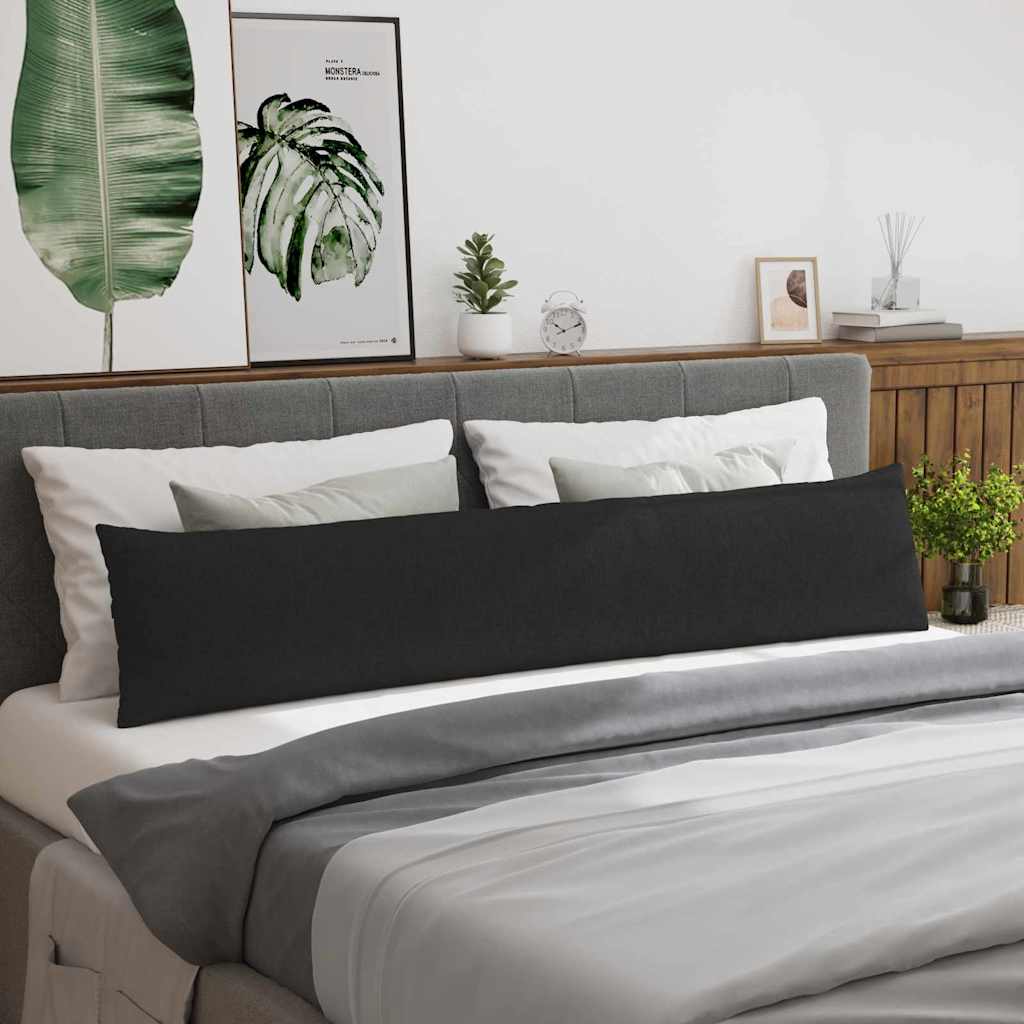 Sofa Cushions 2 Pcs Black 200 X 40 Cm Fabric