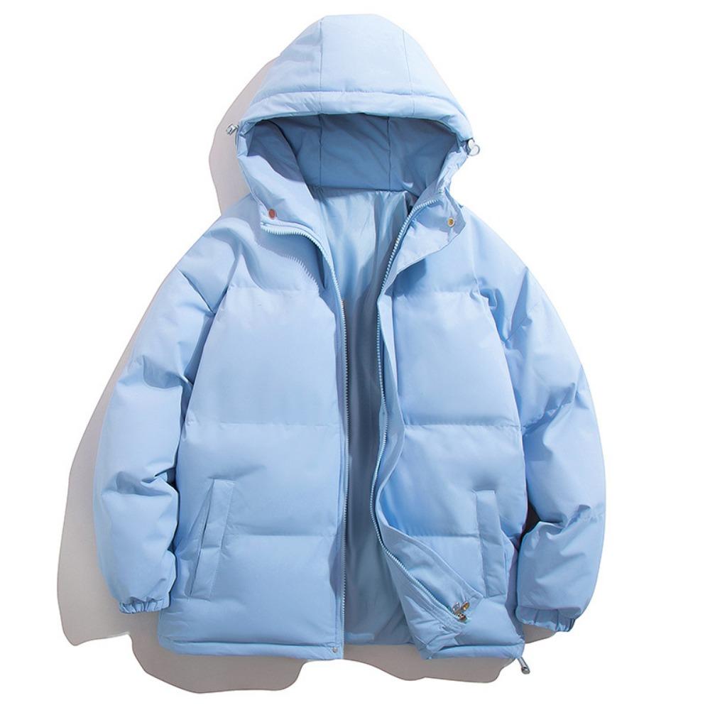 Cotton-padded clothes outdoor autumn and winter new solid-color hooded warm cotton-padded clothes trendy loose and versatile men's jackets