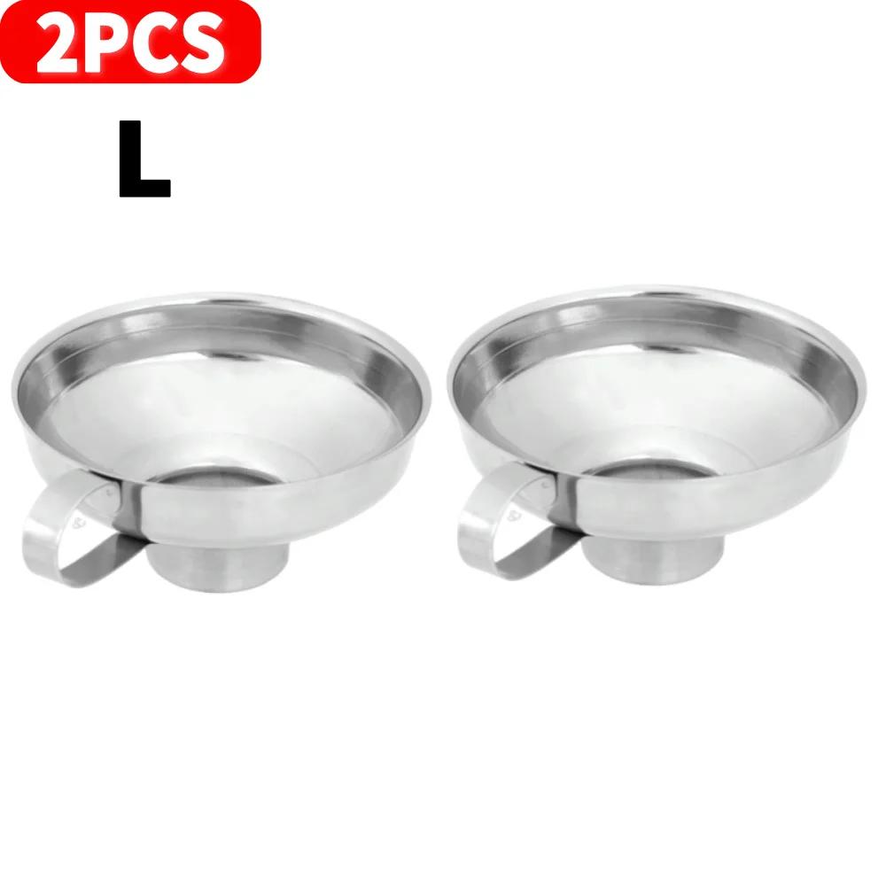 1-5Pcs Stainless Steel Wide Mouth Canning Funnel Hopper Filter Leak Wide-Mouth Can for Oil Wine Kitchen Cooking Tools